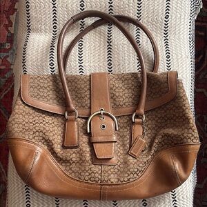 Coach Soho Hamptons Monogram Canvas Leather Purse